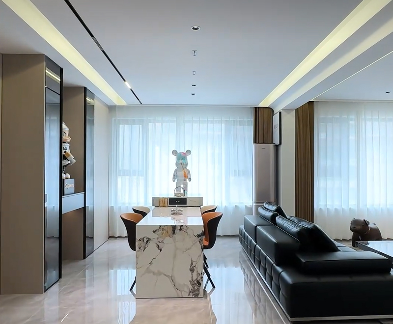 大庆·世纪峯汇138㎡意式极简风整装修实景拍摄